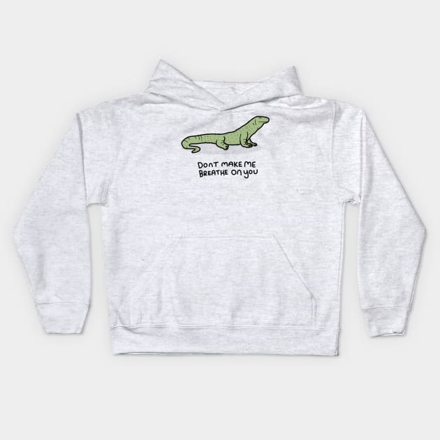 Grumpy Komodo Dragon Kids Hoodie by grumpyanimals